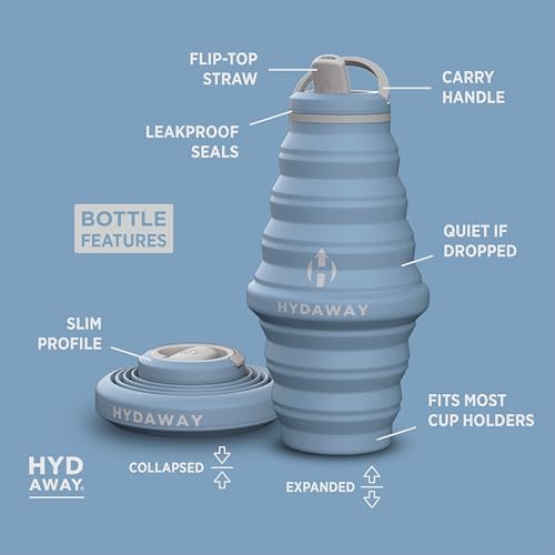 HYDAWAY 25oz Collapsible Water Bottle, Packable Leakproof for Travel - Image 5