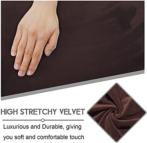 ULTICOR Velvet 8-Pieces Recliner Sofa Covers Stretch Reclining Couch Covers for 3 Cushion Reclining Sofa Slipcovers Furniture Covers Thick Soft Washable (3 Seater Recliner Cover, Chocolate) - Image 3