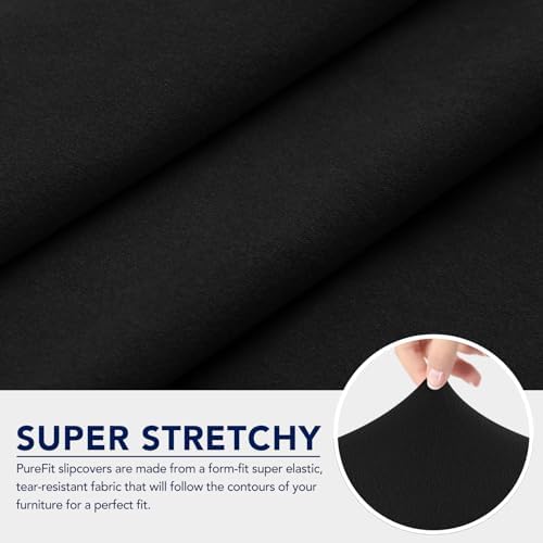 PureFit Waterproof Couch Cover Slipcovers for Couches and Sofas, Black - Image 5