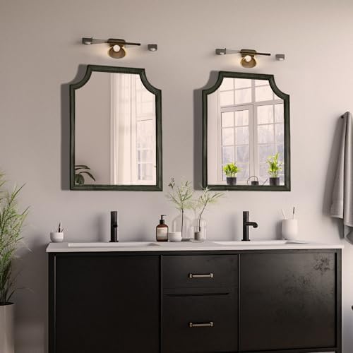 WallBeyond Scalloped Wood Mirror for Wall Decor 16x20 Inch Black Small Bathroom Vanity Rectangle Mirror for Hallway Bedroom Living Room(Black) - Image 2