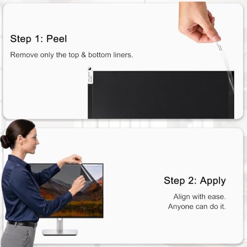 2 Pack 24" Nano Suction Privacy Screen for Computer Monitor - Image 3