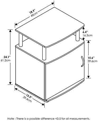 Furinno JAYA Utility Design End Table, French Oak Grey - Image 3