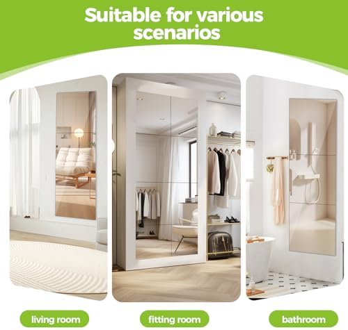 10 Pcs 12" x 24" Acrylic Self Adhesive Mirror Tiles for Wall 2mm Thick Flexible Stick Mirror Sheets Mirror for Home Gym Bedroom Ceiling Workout - Image 4