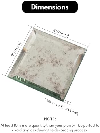 Lovdeco Peel and Stick Light Antique Mirror Tile, Square Mirror for Kitchen Backsplash Bathroom (32 Sheets, 2 SQ.FT.), 3 x 3 Inch - Image 2