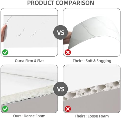 Vieshful 20 Pack 11.8"x23.6" Peel and Stick Backsplash Wall Panels, Self Adhesive Waterproof Back Splash Marble Tiles for Kitchen Bathroom, TV Walls, Living Room White (Not Real Tiles) - Image 4