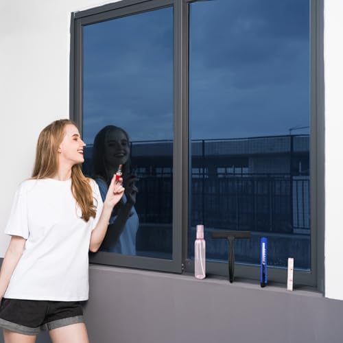 XIAWEI One Way Window Privacy Film with Tools,Blue,23.6"x196.9",Malleable by xiawei