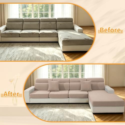 XINEAGE 4 Piece Stretch Couch Cushion Covers Individual Sofa Slipcovers - Image 7