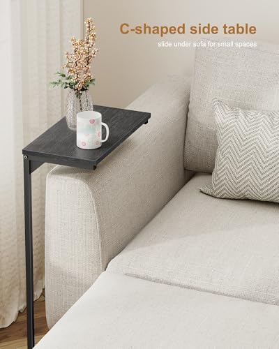 TUTOTAK C Shaped End Table, Small Side Table, 28.7 inch Tall Couch Table - Image 5