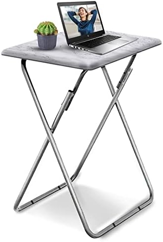 Garden 4 you Tv Trays, Folding Tray Table, Dinner Tray Table with No Assembly Required&Sturdy, Foldable Snack Eating Trays Table for Living Room, 15 x 18.9 x 26 in(White Marble,1PC) by Garden4you
