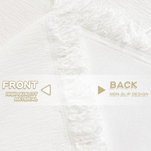 MYSKY HOME Chair Couch Covers - Sectional Couch Covers for Pet, Non Slip Soft Couch Cover, Washable Furniture Protector with Tassel Sofa Throws, Living Room, 71"x91", White - Image 4
