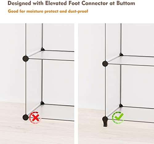 HOMIDEC Closet Organizers and Storage, 9 Cube Storage Organizer, Portable Closet Organizer Storage Cubes Shelves for Clothes, Bedroom, Wardrobe, Kids Room, Bathroom, Transparent - Image 5