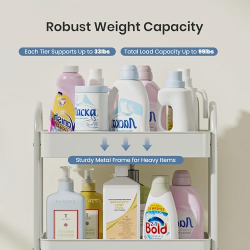 DUMOS 4 Tiers Rolling Utility Cart, Storage Organizer, Shelving Unit - Image 4