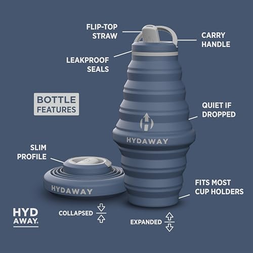 HYDAWAY 25oz Collapsible Water Bottle, Packable Leakproof for Travel - Image 5