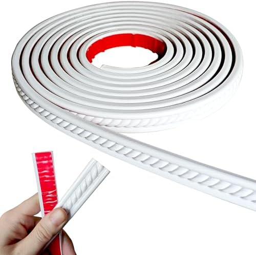 Peel and Stick Molding Trim Self Adhesive Flexible Wall Trim Crown Molding 3d Strip for Tile Wood Wall Panels Picture Mirror Frame Border Edge Corner Ceiling Wallpaper Moulding Decor Trim (120 inches) by MaxirocHomeEnhancements