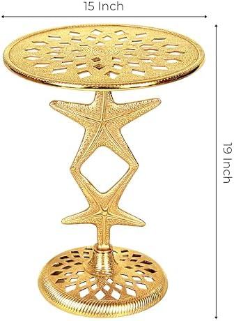 End Table Gold Star Round Metal End Table, 15x19 - Image 2
