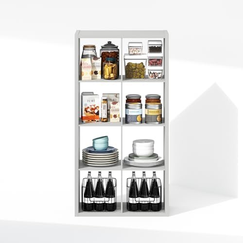 Furinno Cubic Extra Thick 8-Cube Closet Organizers and Storage, Light Grey - Image 6