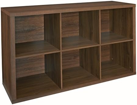 ClosetMaid 6 Cube Storage Shelf Organizer Bookshelf with Back Panel, Easy Assembly, Wood, Dark Chestnut Finish by Unknown
