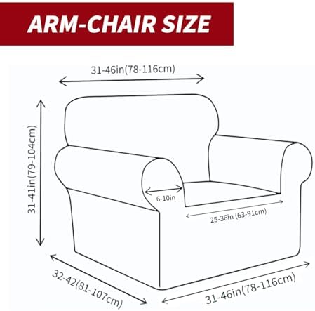 YEMYHOM Couch Cover Latest Jacquard Design High Stretch Sofa Chair Covers for Living Room, Pet Dog Cat Proof Armchair Slipcover Non Slip Magic Elastic Furniture Protector (Small, Christmas Wine Red) - Image 5