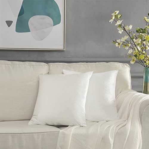 GIGIZAZA White Velvet Decorative Throw Pillow Covers for Sofa Bed 2 Pack Soft 20x20 Cushion Covers - Image 7
