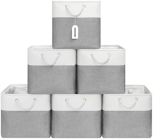 ECDYQXVU 13x13x13 Inch Storage Cube Bins Foldable Organizer Baskets 6 Pack by ECDYQXVU