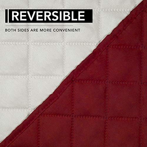 Easy-Going Reversible Couch Cover, Oversized Recliner, Christmas Red/Ivory - Image 5