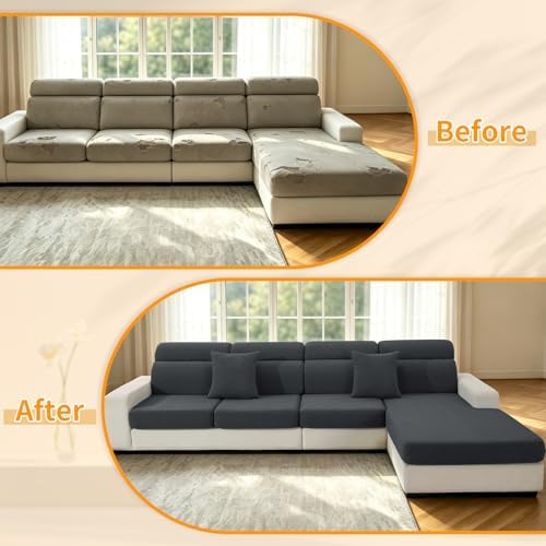 XINEAGE 2 Piece Stretch Couch Cushion Covers Individual Sofa Slipcovers - Image 7