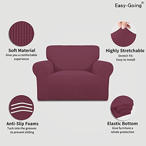 Easy-Going Stretch Oversized Chair Slipcover with Arm Washable ASH Rose - Image 3