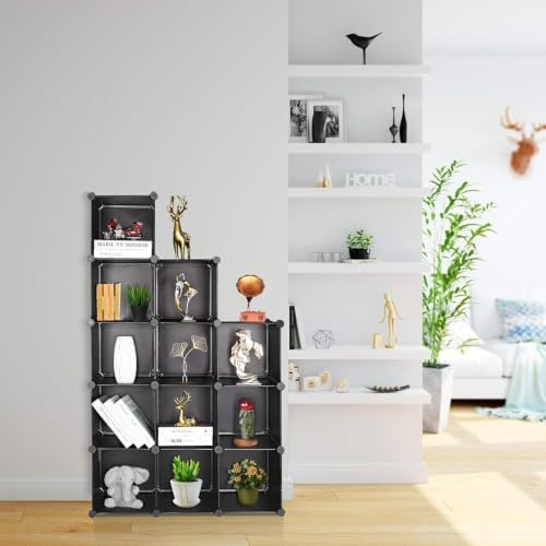 Cube Storage Organizer, DIY Plastic Closet Cabinet Modular Bookcase, Storage Shelves for Bedroom Living Room, Office（12-Cube，Plastic） - Image 2