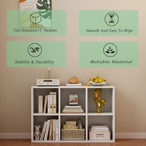 OSCHF 6-Cube Storage Shelf Bookcase, Warm White - Image 4