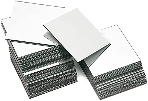 Bright Creations Mirror Art Tiles - 3 in, Silver, 50 Pack - Adhesive Mirror Mosaic Tiles for DIY Crafts & Stick-On Wall Decor by BrightCreations