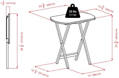 Winsome Corbett Set of 4 Oversized Foldable Snack Tables with Storage Rack, Easy to Store Portable Fold Up Table Set for Kitchen, Living Room TV Dining, Crafts, Puzzles, Work from Home - Image 3
