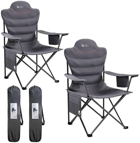 OUTSIDER Heavy Duty Folding Camping Chairs with Cooler,2pc by Outsider