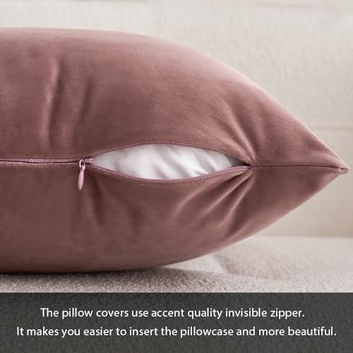MIULEE Velvet Throw Pillow Covers 16x16 Inch Pack of 2 Jam - Image 3