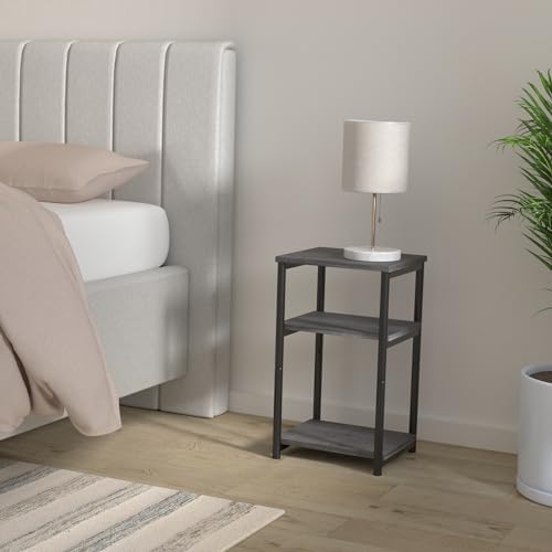 VASAGLE Side Table, Small End Table, Tall Nightstand, Steel Frame - Image 2