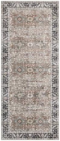 ReaLife Rugs Machine Washable Area Rug Runner - Living Room Bedroom Bathroom Kitchen Entryway - Padded Low Pile Stain Resistant Premium - Boho Farmhouse Vintage - BEV - Beige Tan Brown 2'6" x 6' - Image 3