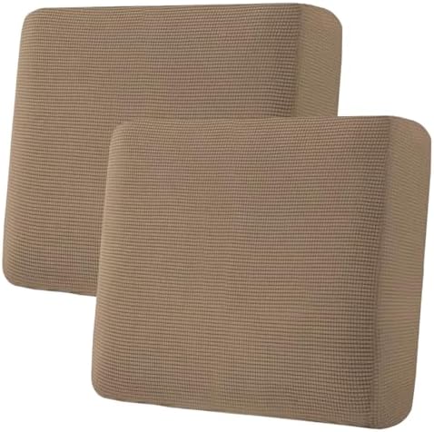 H.VERSAILTEX Super Stretch Individual Seat Cushion Covers Sofa Covers Couch Covers Slipcover Sets Thick Jacquard Textured Twill Fabric (2 Piece Large Sofa Cushion Covers, Macchiato) by HVERSAILTEX