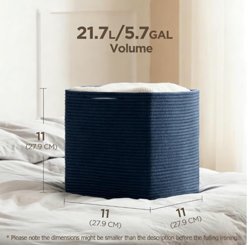 joybest 11inch Cube Storage Bins, Cotton Rope Woven Organizer Basket - Image 4