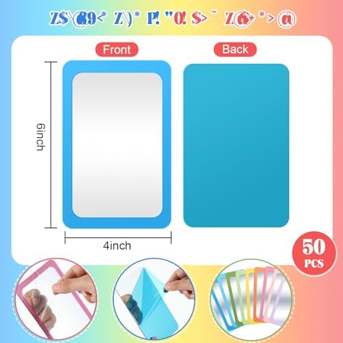 Dandat 50 Pcs 6x4 Shatter Proof Unbreakable Kids Mirrors, Macaron Color - Image 2