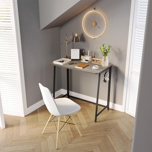 WOHOMO Folding Desk 31.5" Foldable Computer Table for Small Spaces GrayWash - Image 5