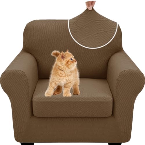 XINEAGE 2-Piece Stretch Armchair Sofa Cover, Washable Couch Covers for Dog by XINEAGE