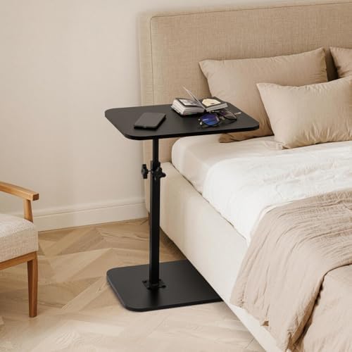ZEAPTAC Portable TV Tray Table, End Table Adjustable Height 360° Swivel, Side Table for Couch, Sofa, Bed, Chair, Living Room - Black - Image 5