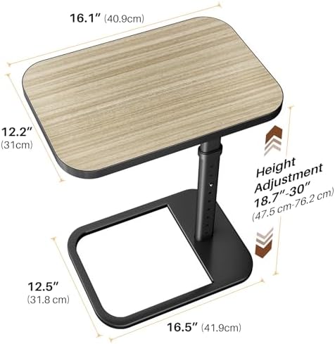 Adjustable Height TV Tray Table for Couch, Flip-Top Design - Image 2
