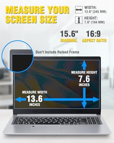 F FORITO Magnetic Laptop Privacy Screen 15.6 inch 16:9, 360° Anti Peeping Removable Anti Glare Blue Light Filter Compatible with All 15.6” 16:9 Laptops Portable Monitors - Image 3