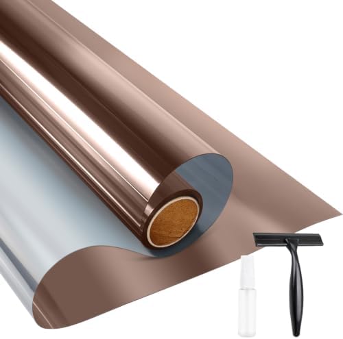 KESPEN Window Privacy Film One Way Static Cling Tint, Brown, 17.5InX16.4Ft by KESPENWINDOWFILMS