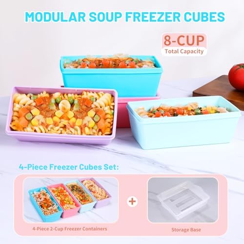Gemice 2-Cup Silicone Freezer Molds with Lids, Individual 4-Pack - Image 2