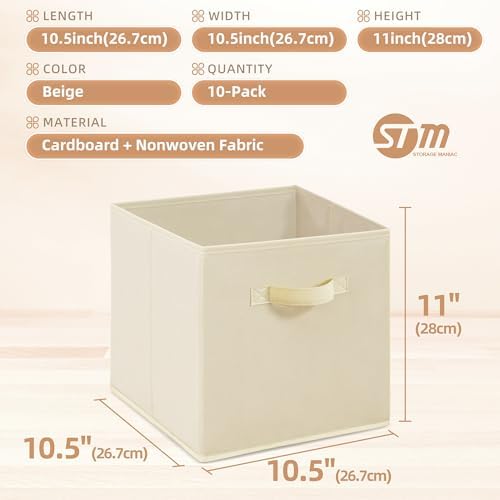 STORAGE MANIAC Storage Cubes, 11 Inch 10 Pack Collapsible Fabric Shelf Bins - Image 5