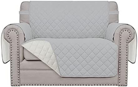 Easy-Going Reversible Couch Cover, Oversized Chair, Light Gray/Ivory by Easy-Going
