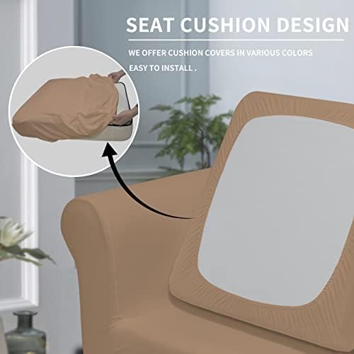 Easy-Going 2 Pieces Stretch Sofa Slipcover for Armchair Washable - Image 3