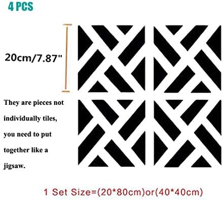 3D Mirror Wall Stickers, 4 Pcs Acrylic Square Geometric Pattern DIY Art Decal, Self Adhesive Mirror Plastic Wall Sheet Tiles Home Decoration for Living Room Bedroom Stair Wall Decor (4 pcs) - Image 2