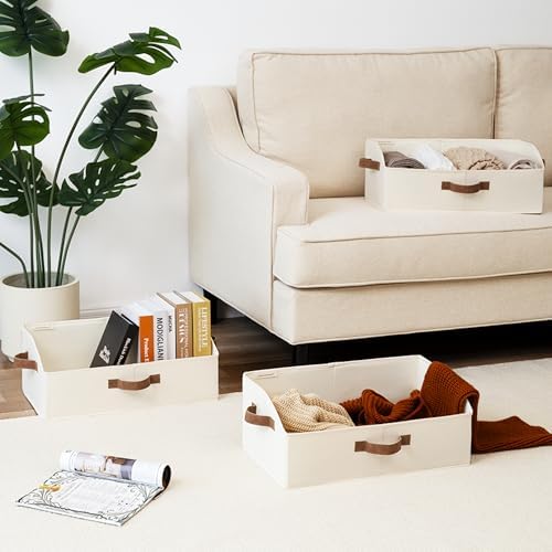 StorageWorks Closet Storage Bins Trapezoid, Ivory White, Large, 3-Pack - Image 6